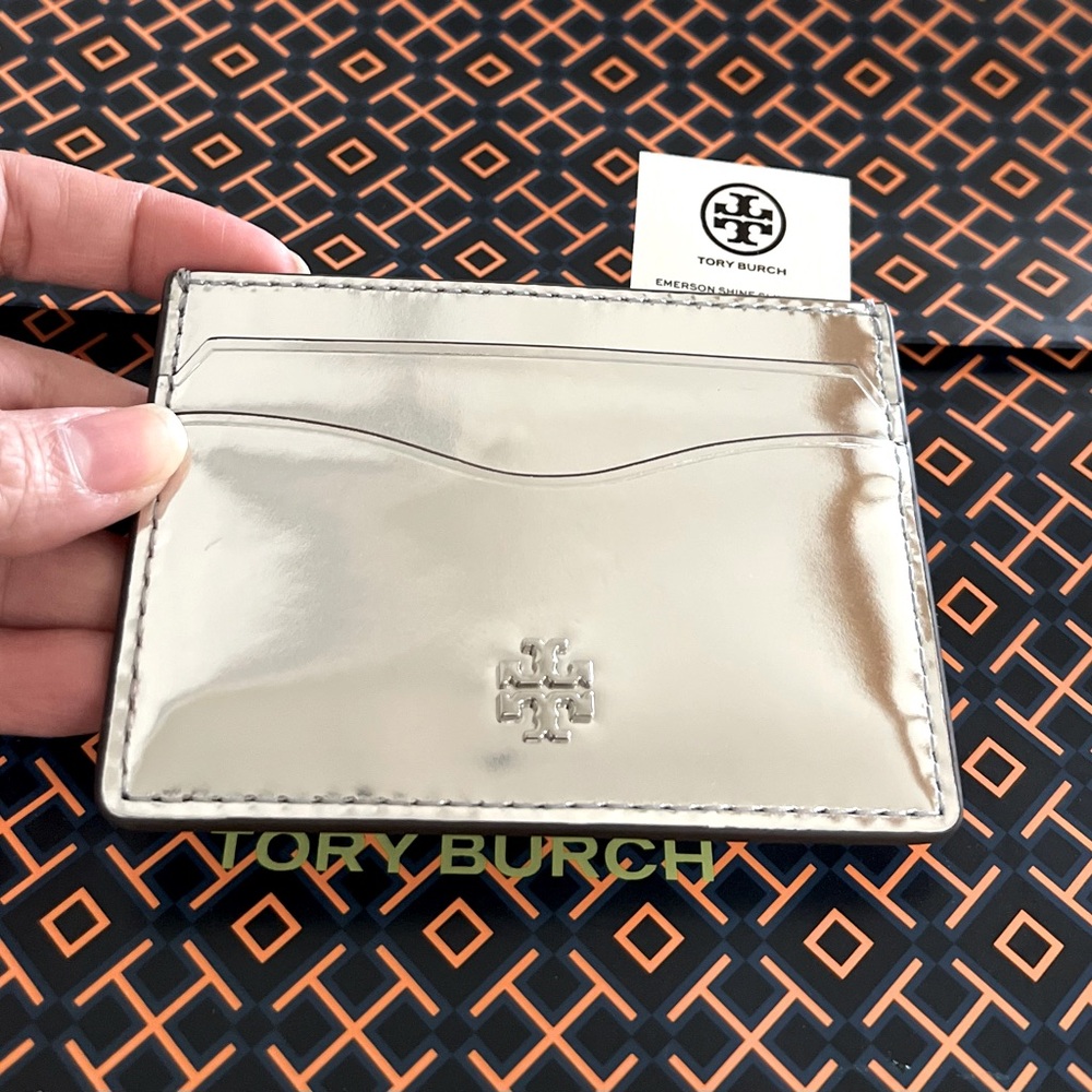 New Tory Burch Emerson Shine Slim Card Case